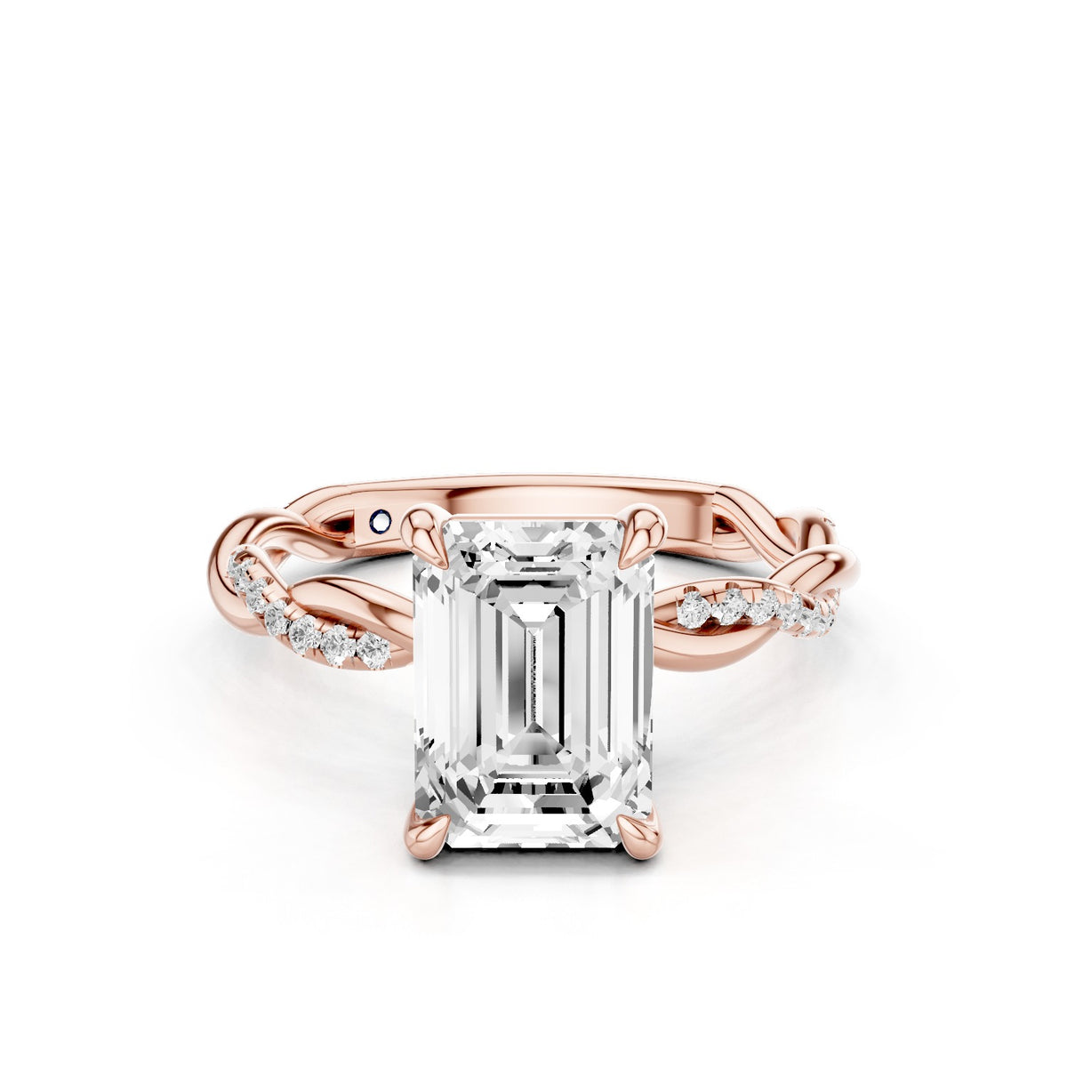 Ciela – 2 Carat Emerald Criss Cross Pavé