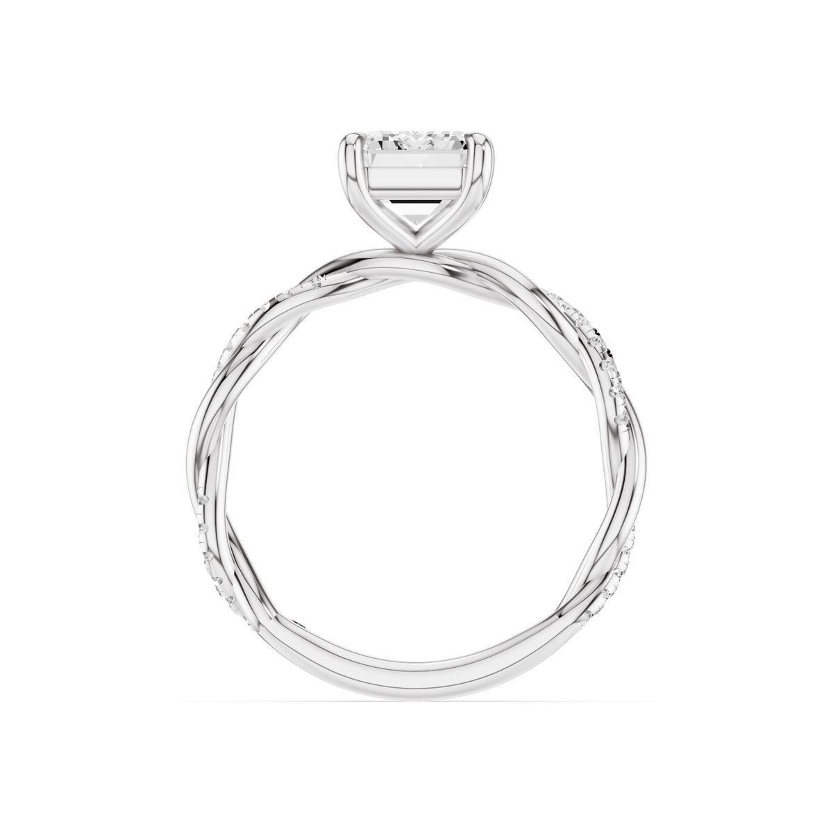 Ciela – 2 Carat Emerald Criss Cross Pavé