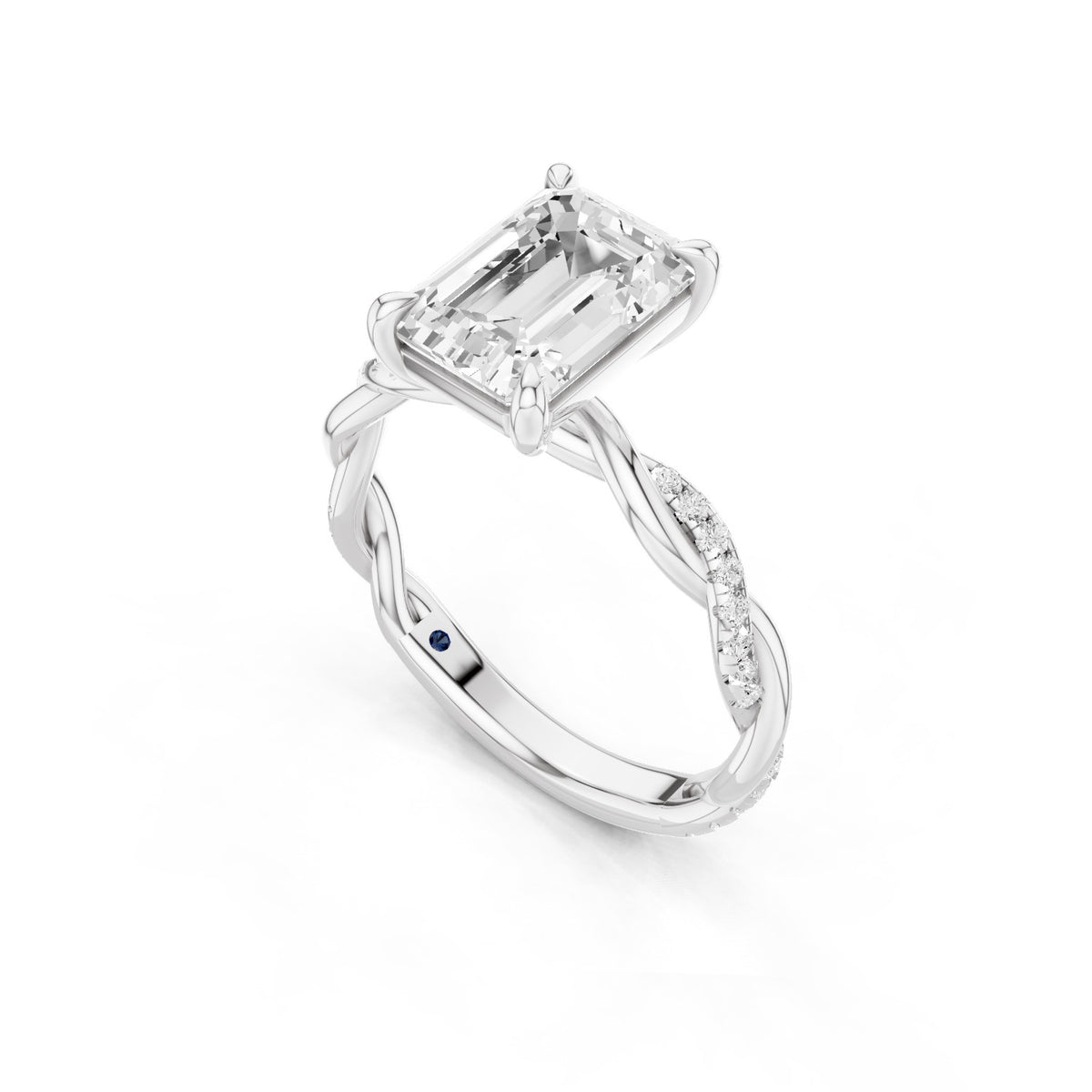Ciela – 2 Carat Emerald Criss Cross Pavé