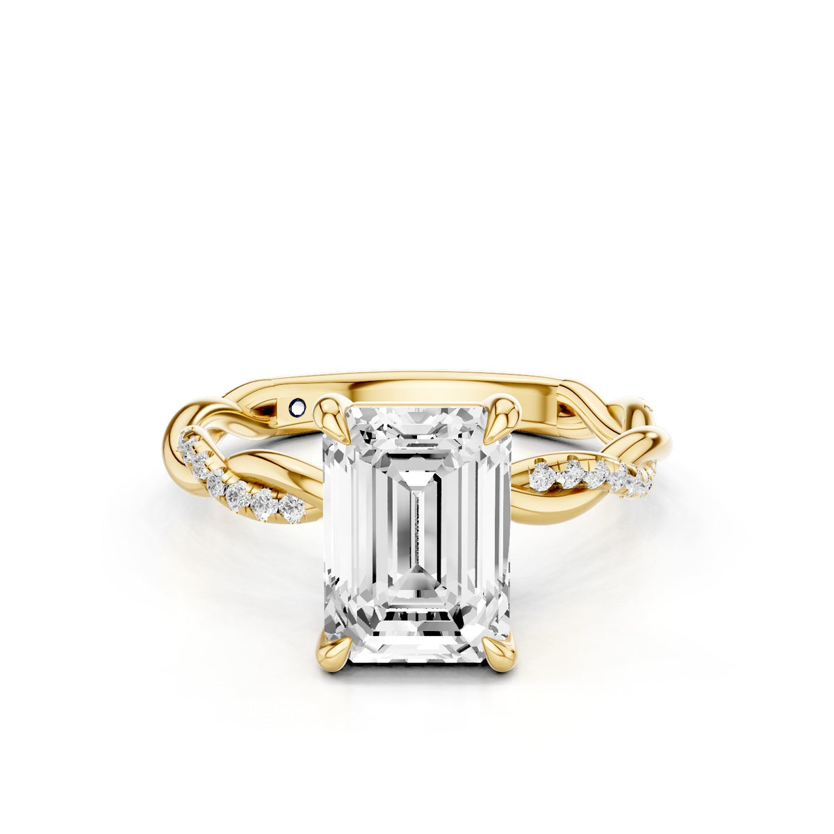 Ciela – 2 Carat Emerald Criss Cross Pavé