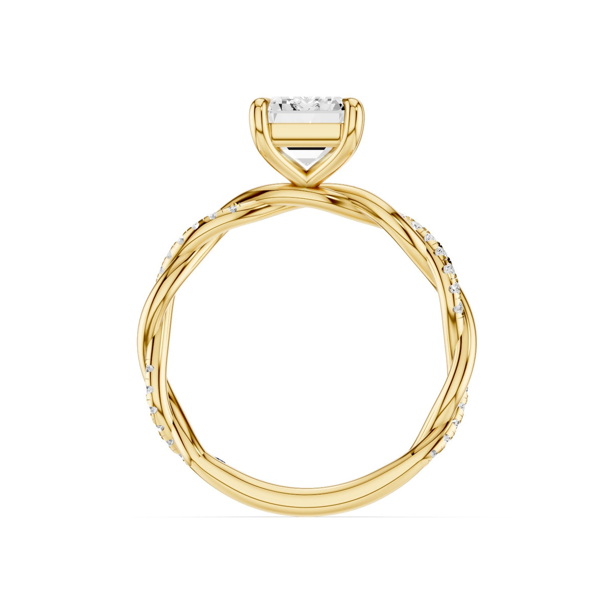 Ciela – 2 Carat Emerald Criss Cross Pavé