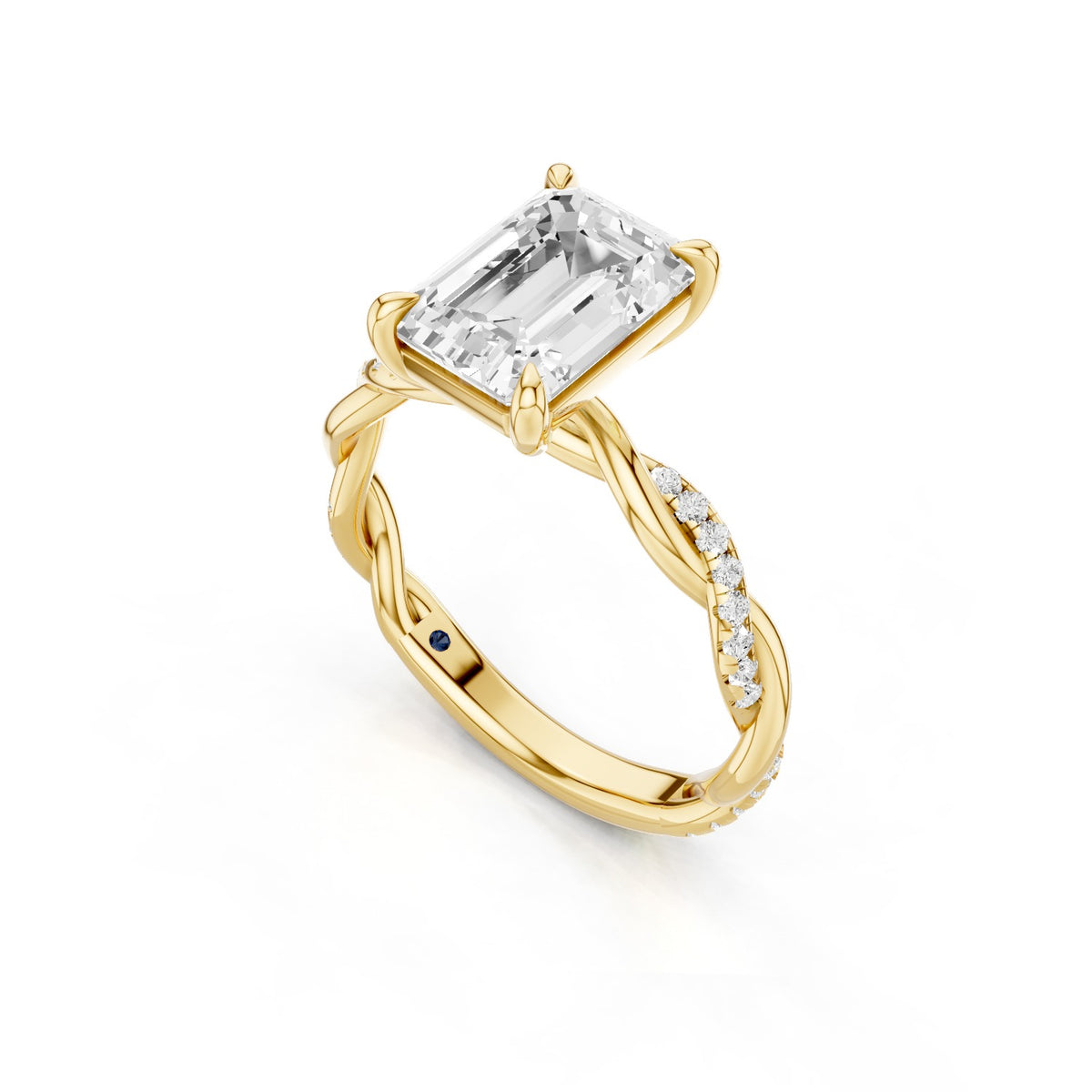 Ciela – 2 Carat Emerald Criss Cross Pavé