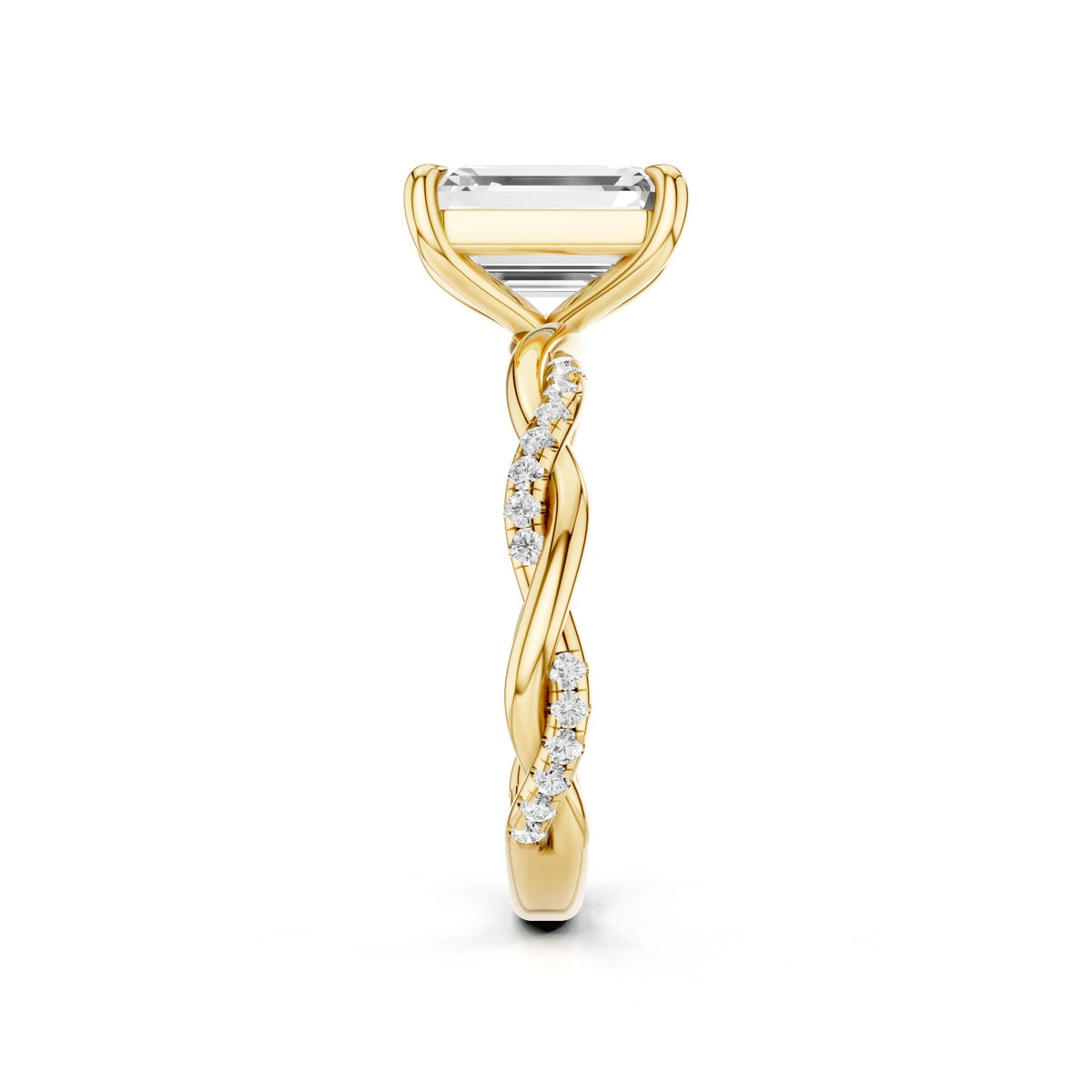 Ciela – 2 Carat Emerald Criss Cross Pavé