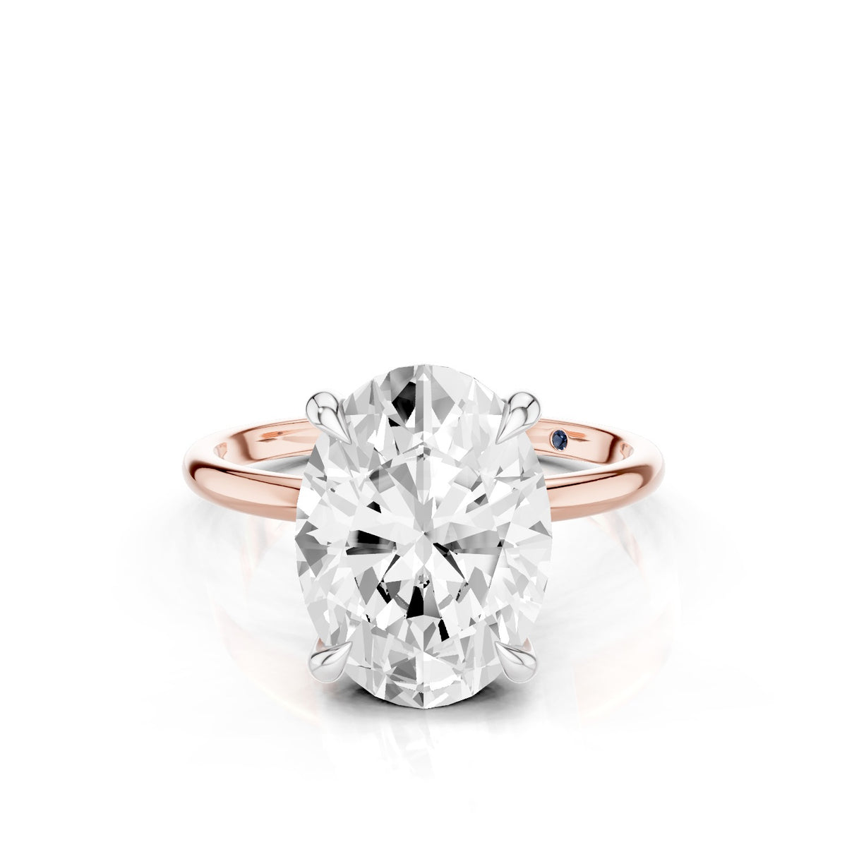 Sola – 3 Carat Oval Hidden Halo Solitaire