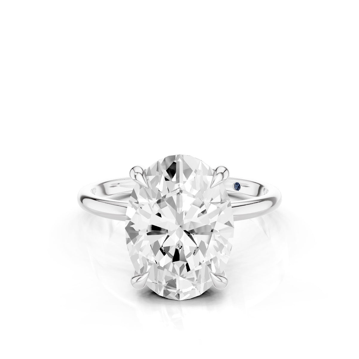 Sola – 3 Carat Oval Hidden Halo Solitaire