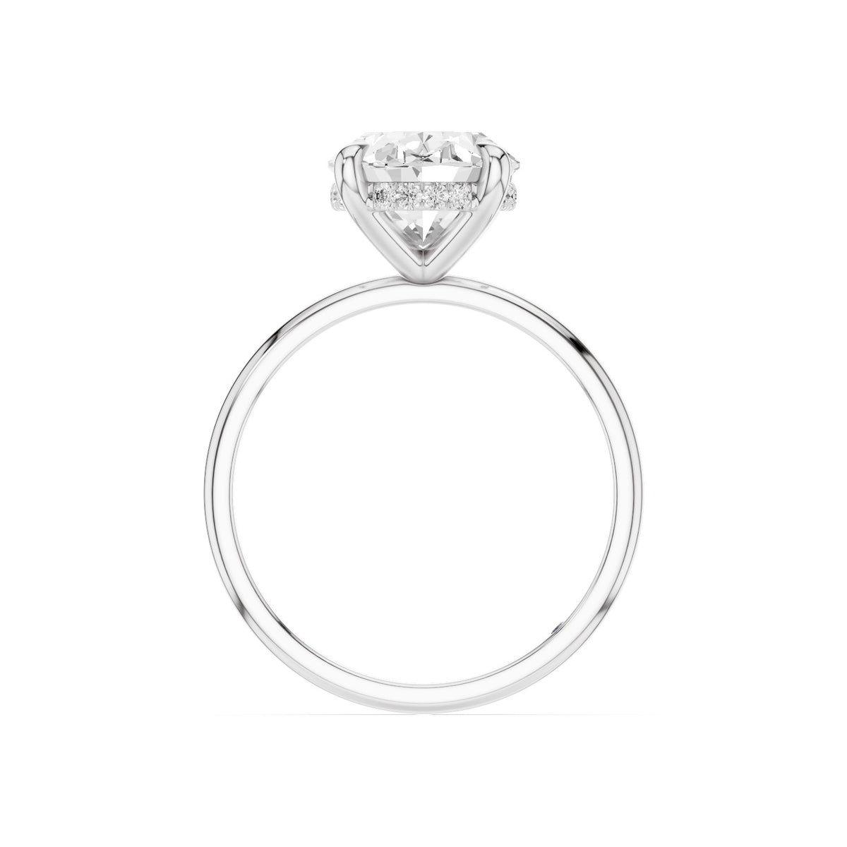 Sola – 3 Carat Oval Hidden Halo Solitaire