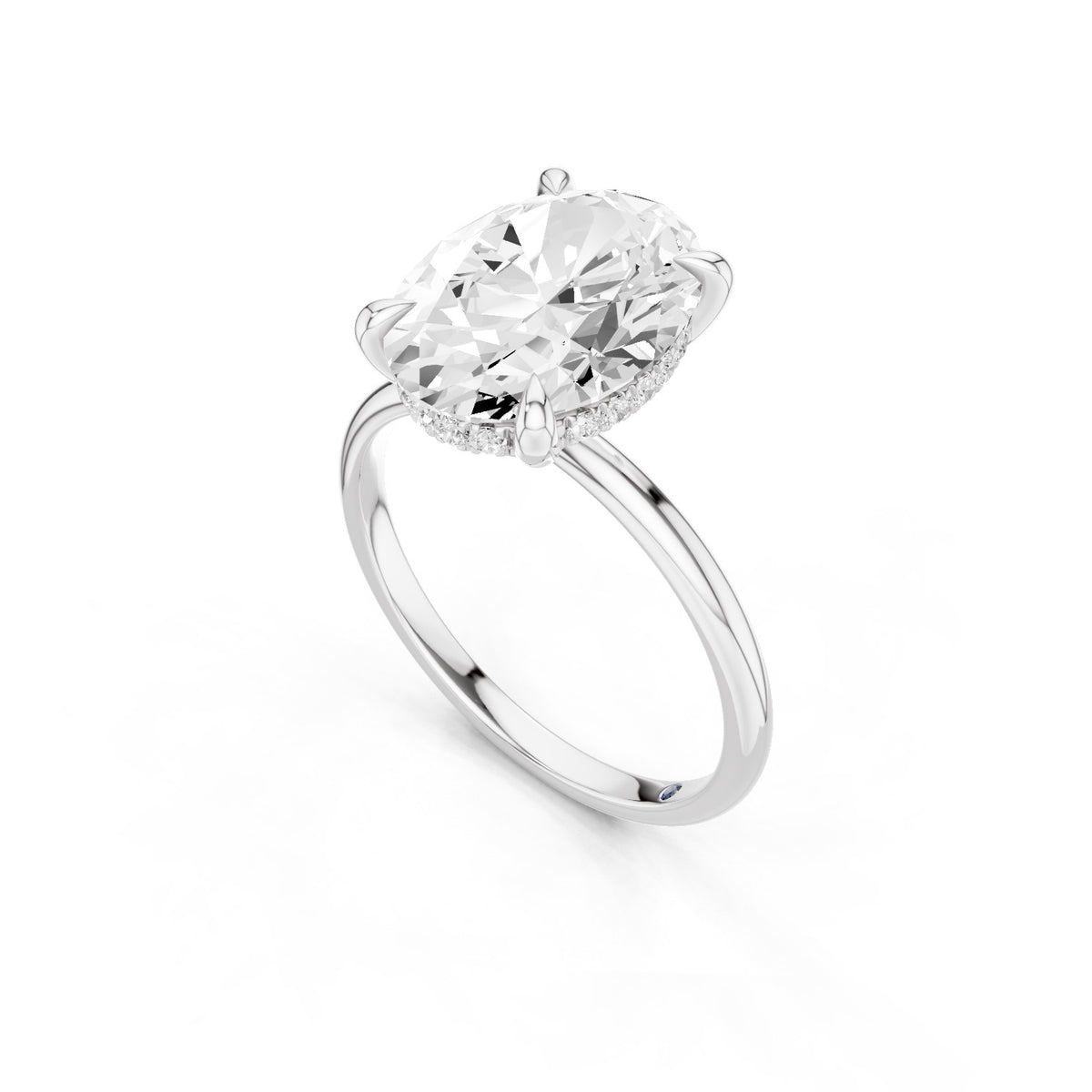 Sola – 3 Carat Oval Hidden Halo Solitaire