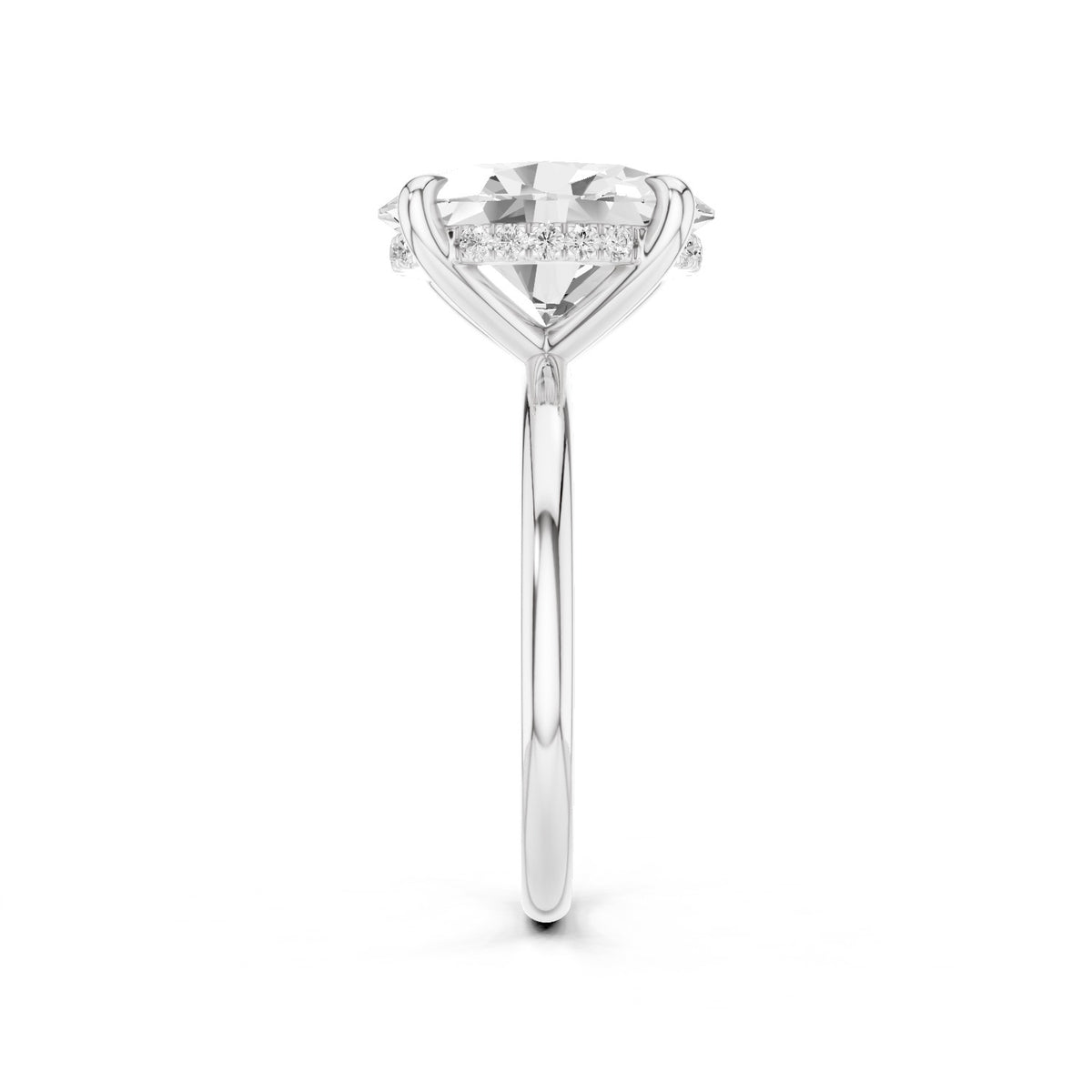 Sola – 3 Carat Oval Hidden Halo Solitaire