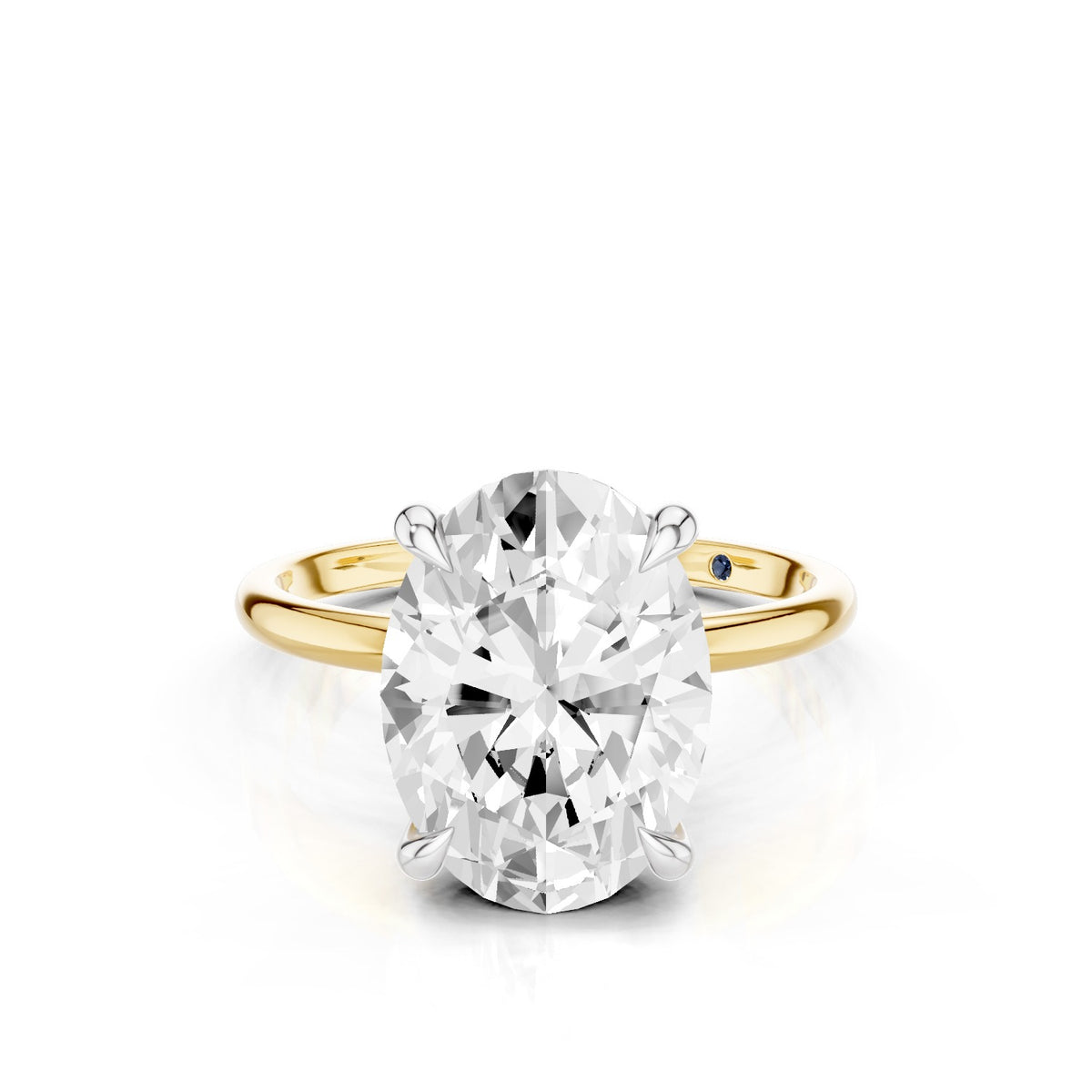 Sola – 3 Carat Oval Hidden Halo Solitaire