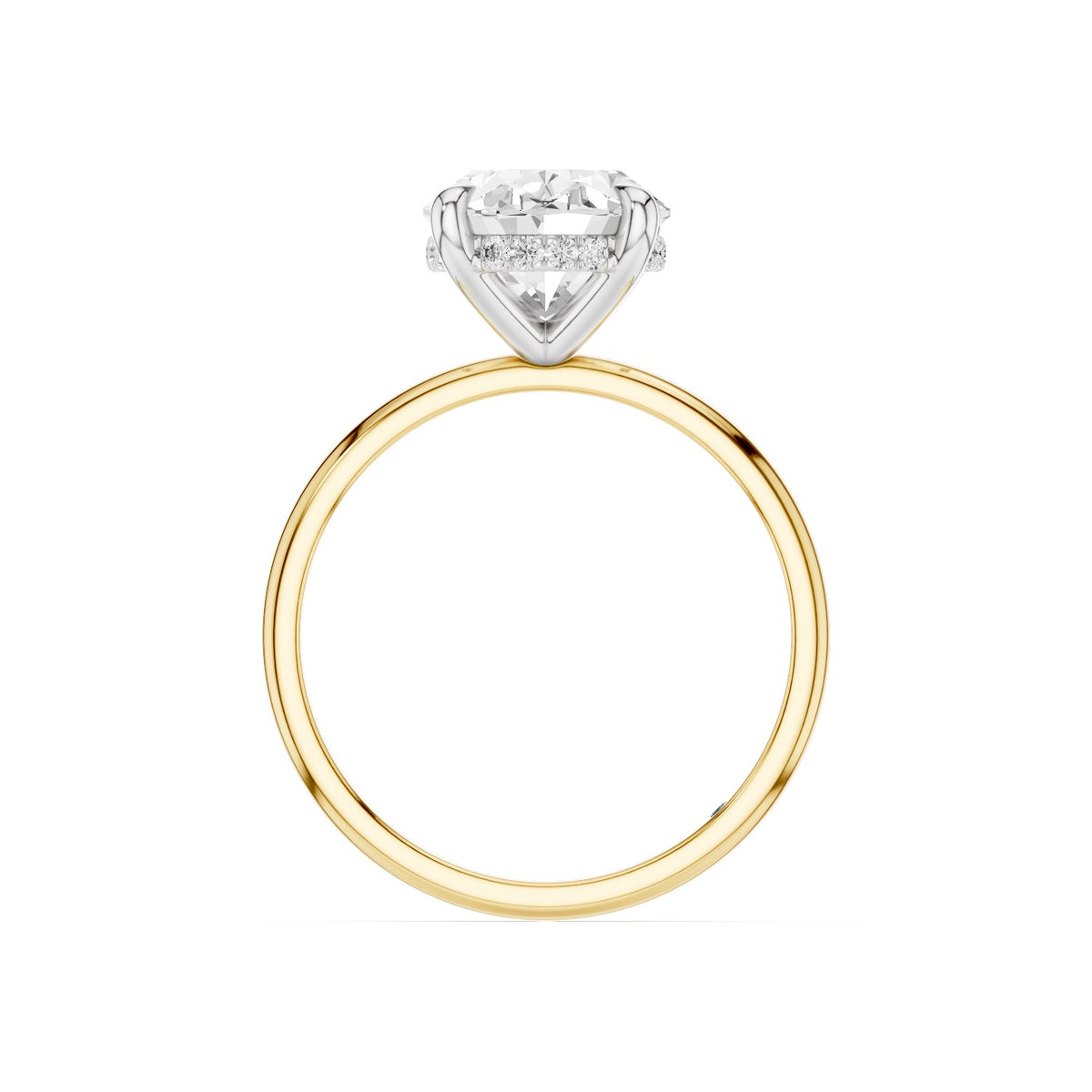 Sola – 3 Carat Oval Hidden Halo Solitaire