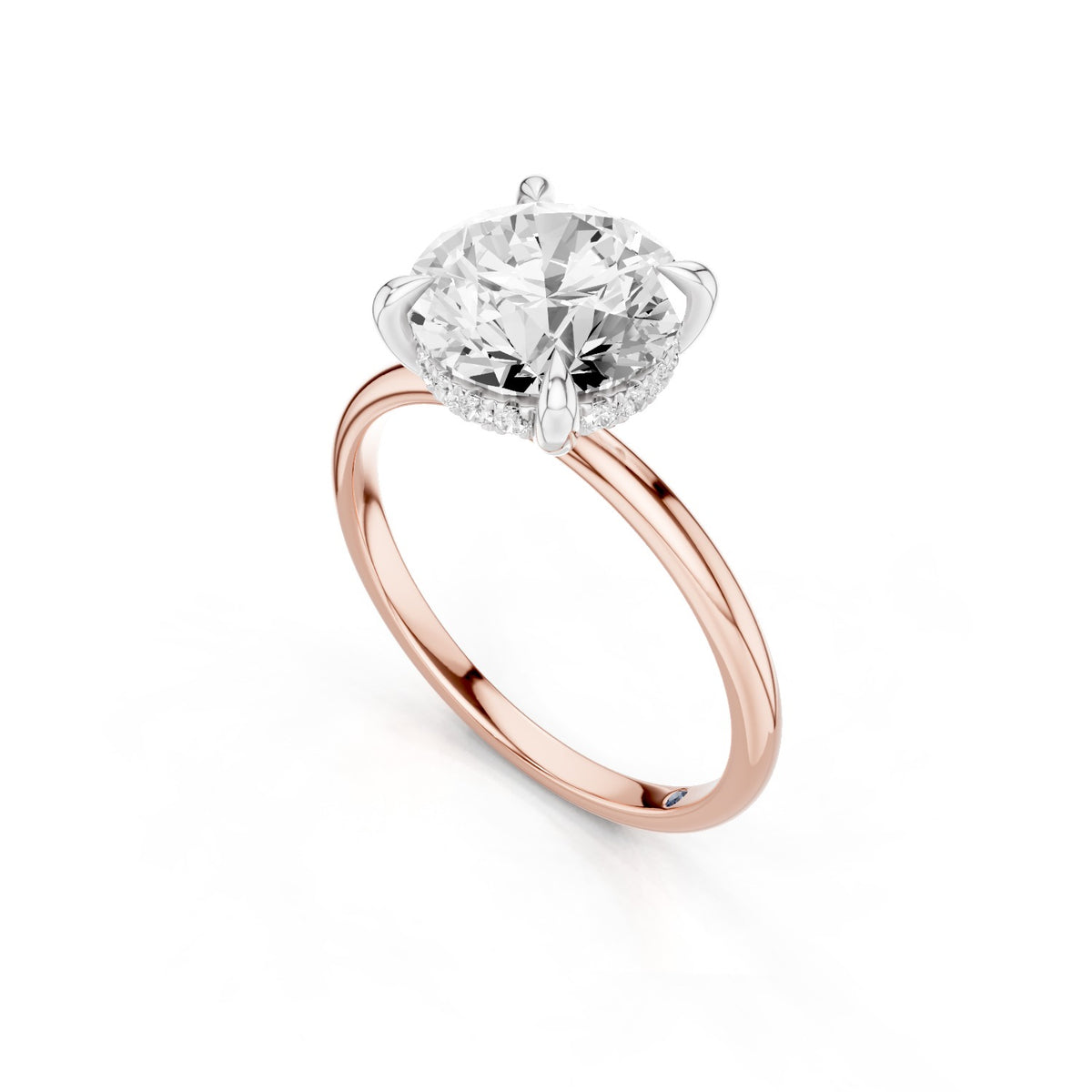 Sola – 2 Carat Round Hidden Halo Solitaire