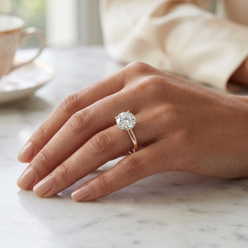 Sola – 2 Carat Round Hidden Halo Solitaire