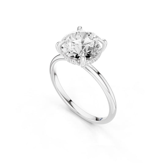 Sola – 2 Carat Round Hidden Halo Solitaire