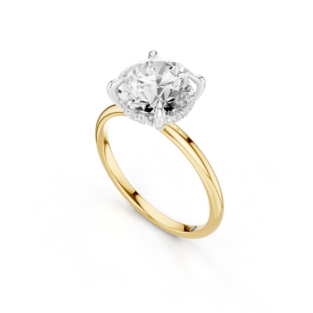 Sola – 2 Carat Round Hidden Halo Solitaire
