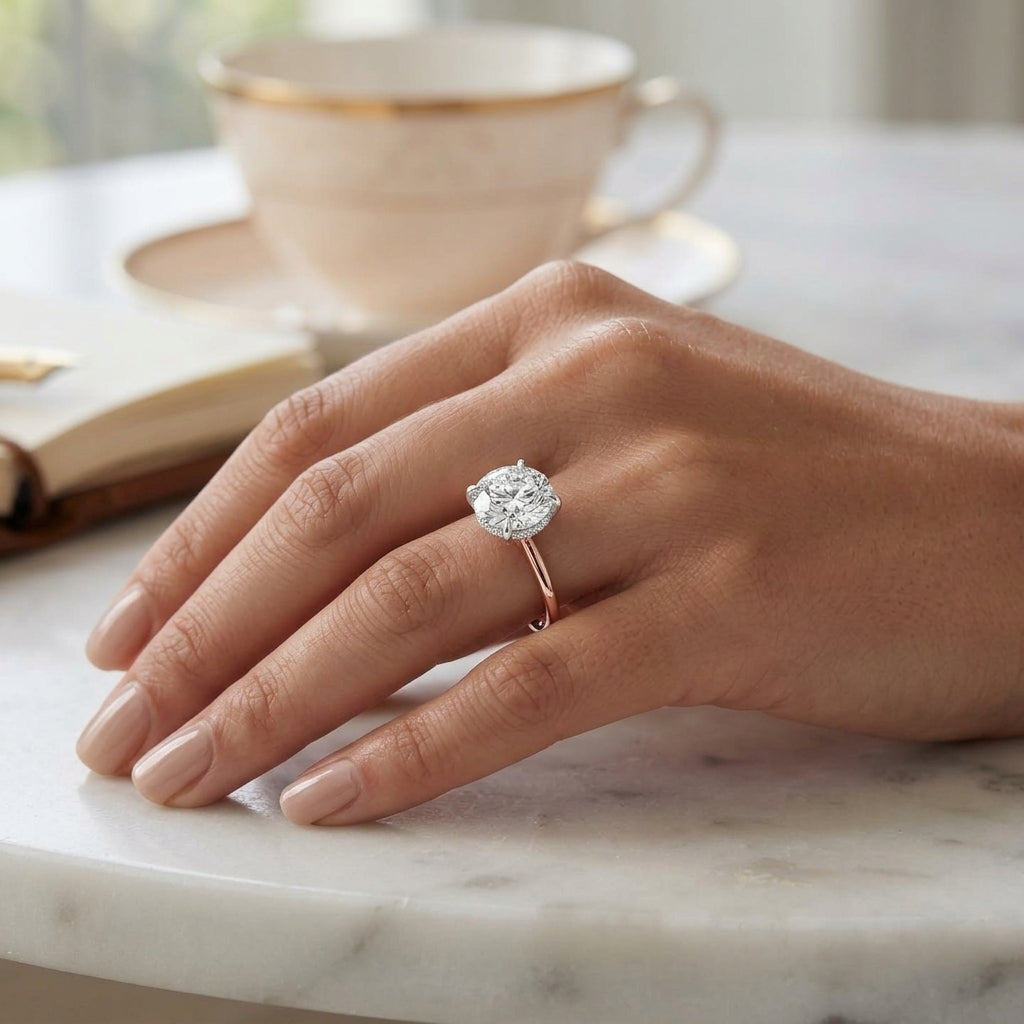 Sola – 3 Carat Round Hidden Halo Solitaire