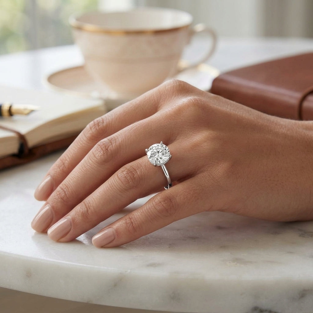 Sola – 3 Carat Round Hidden Halo Solitaire