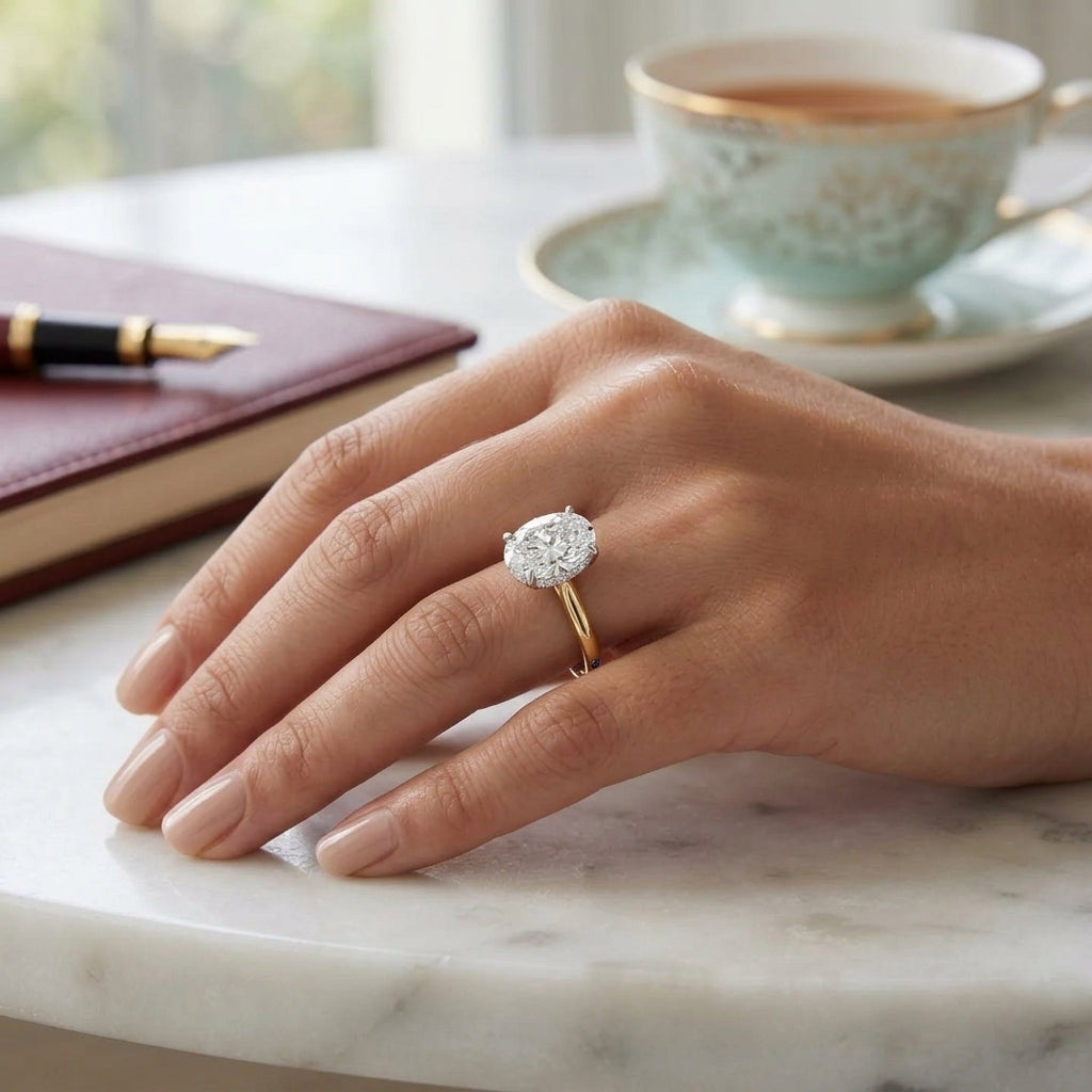 Lyra – 2 Carat Oval Cathedral Hidden Halo
