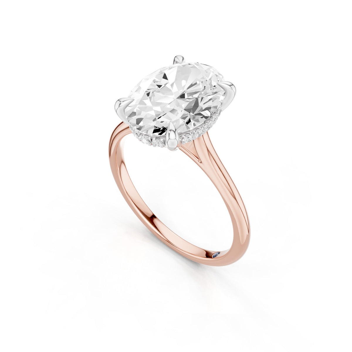 Lyra – 3 Carat Oval Cathedral Hidden Halo