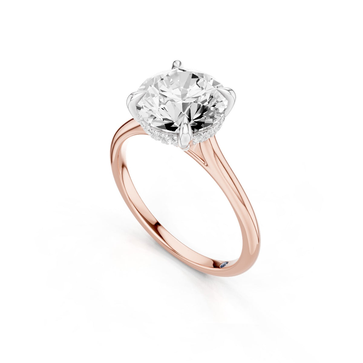 Lyra – 2 Carat Round Cathedral Hidden Halo