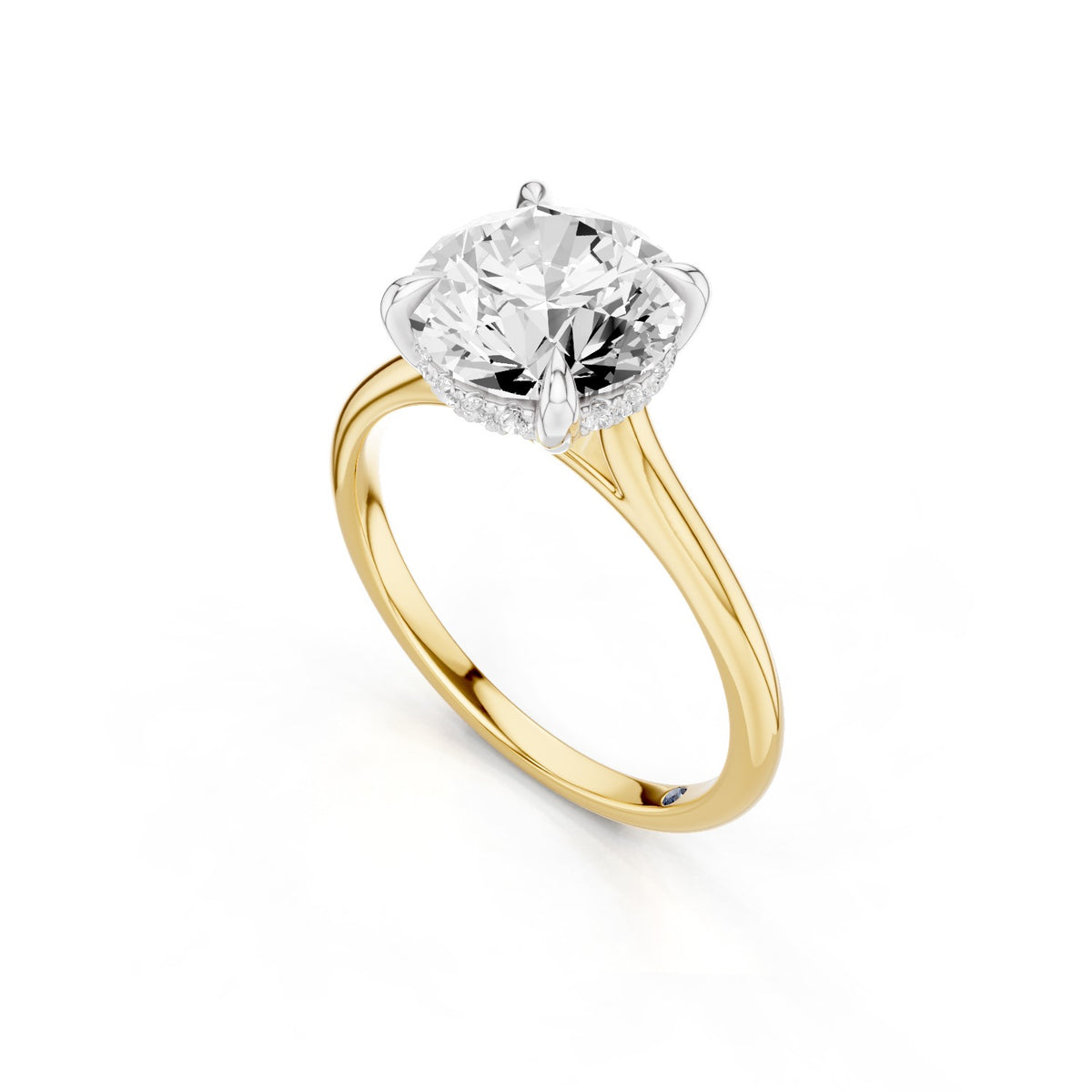 Lyra – 2 Carat Round Cathedral Hidden Halo