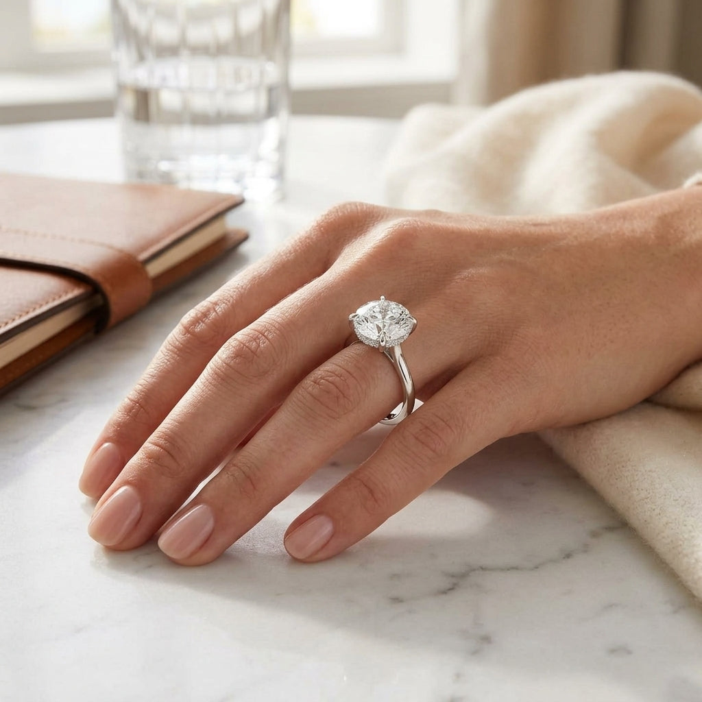 Lyra – 3 Carat Round Cathedral Hidden Halo