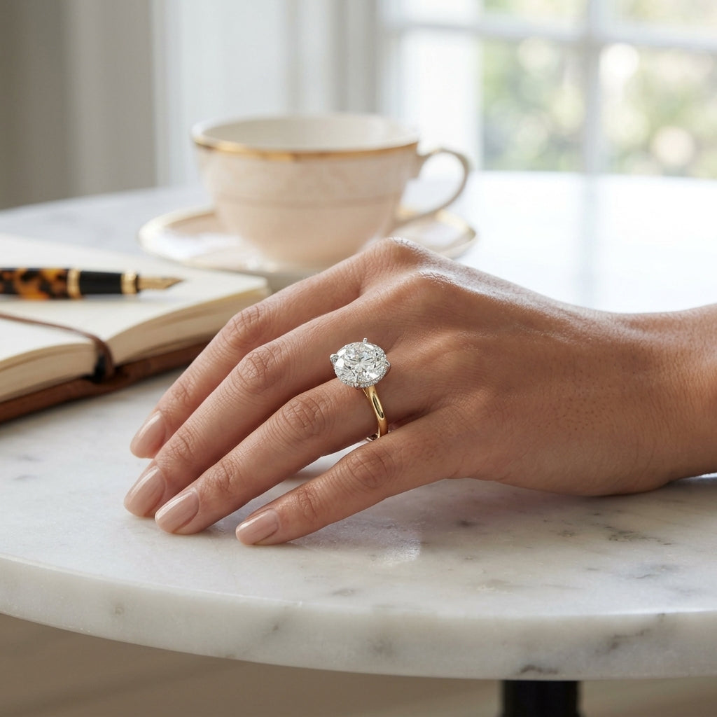 Lyra – 3 Carat Round Cathedral Hidden Halo