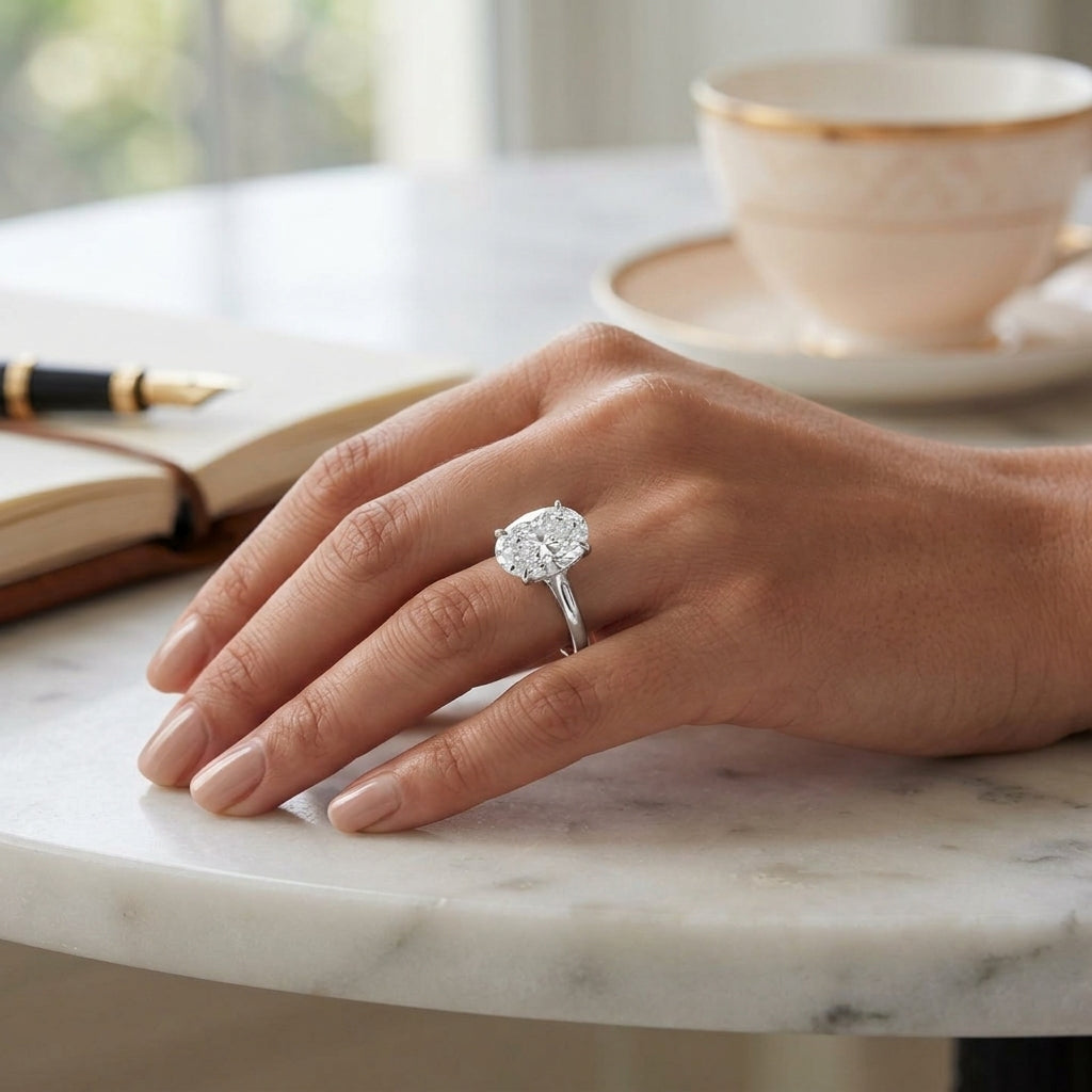Iris – 2 Carat Oval Cathedral Classic Solitaire