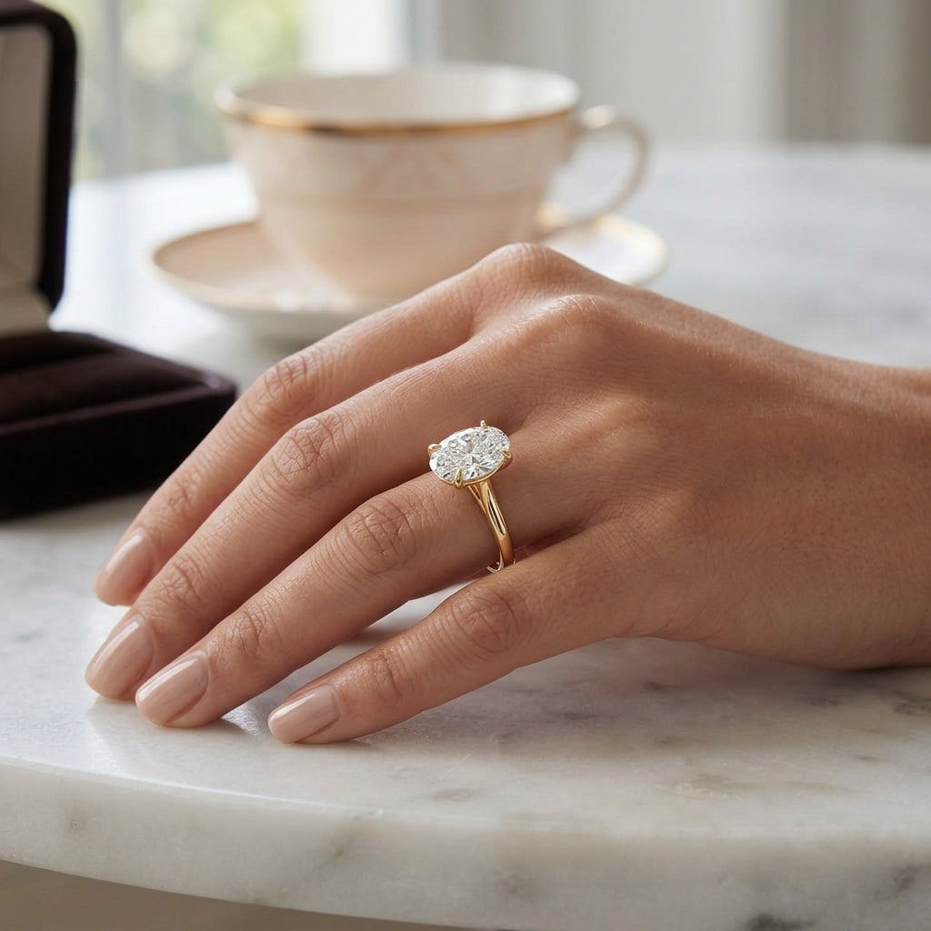 Iris – 2 Carat Oval Cathedral Classic Solitaire