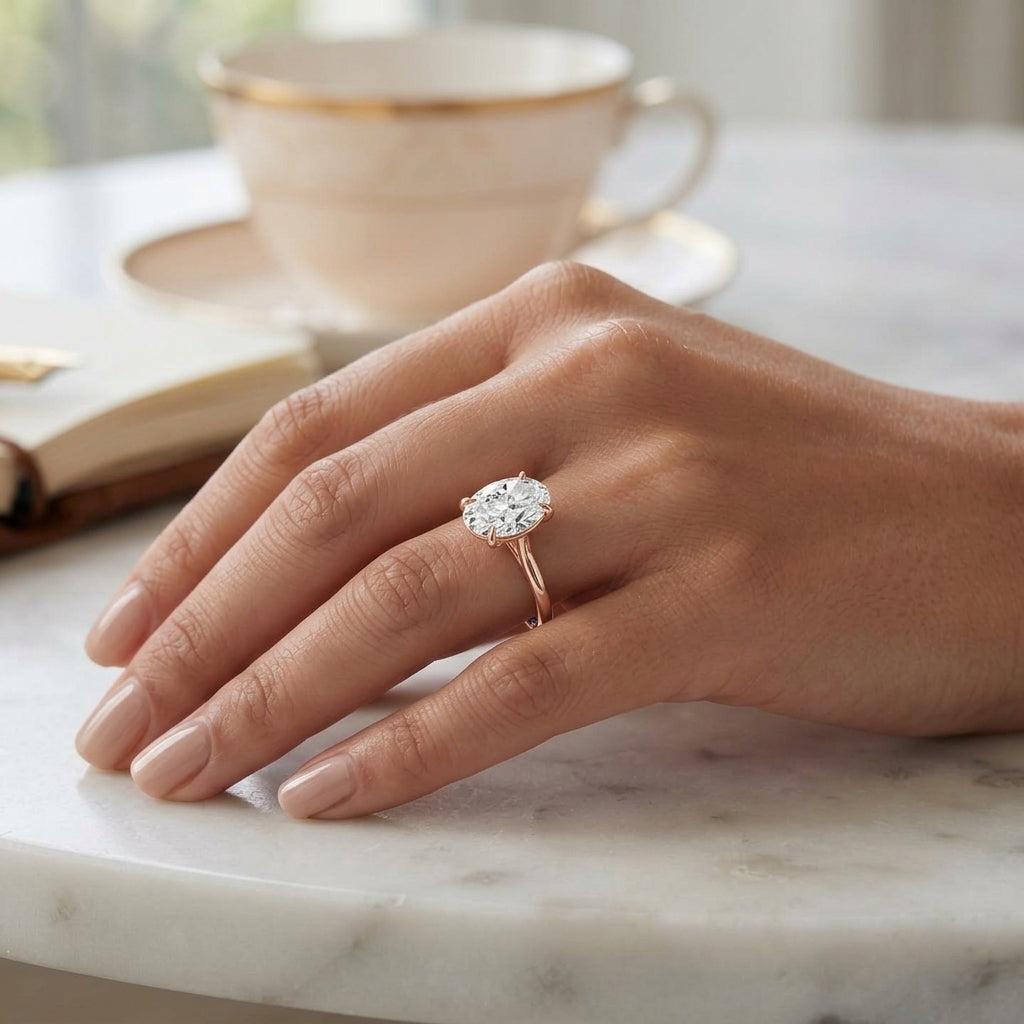 Iris – 3 Carat Oval Cathedral Classic Solitaire