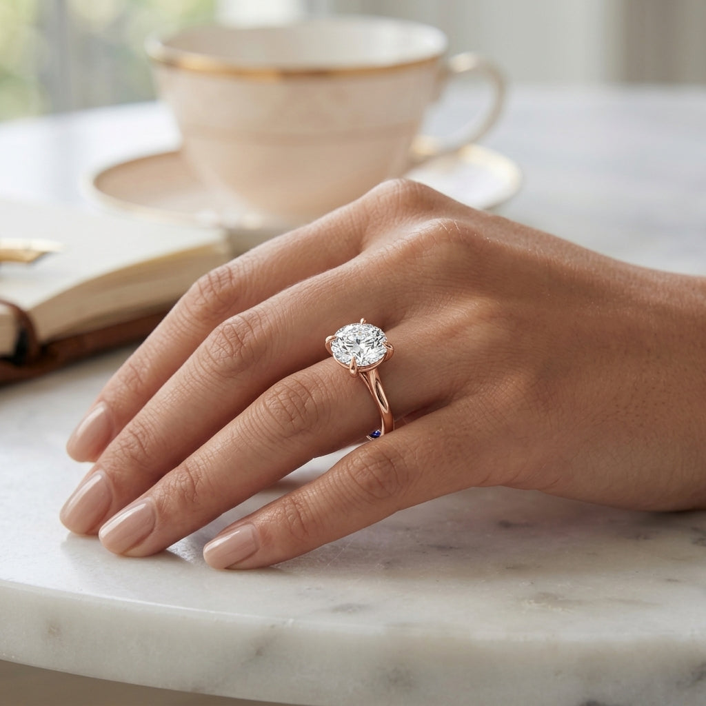 Iris – 3 Carat Round Cathedral Classic Solitaire