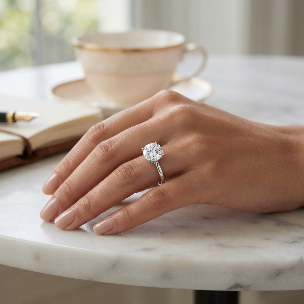 Iris – 3 Carat Round Cathedral Classic Solitaire