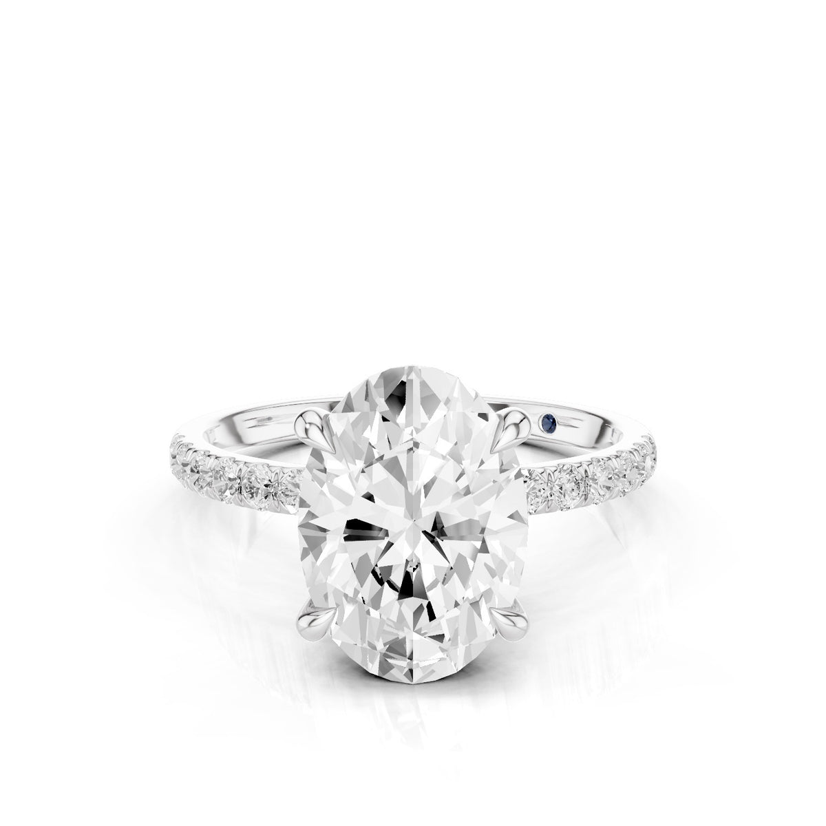 Astra – 2 Carat Oval Pavé Solitaire