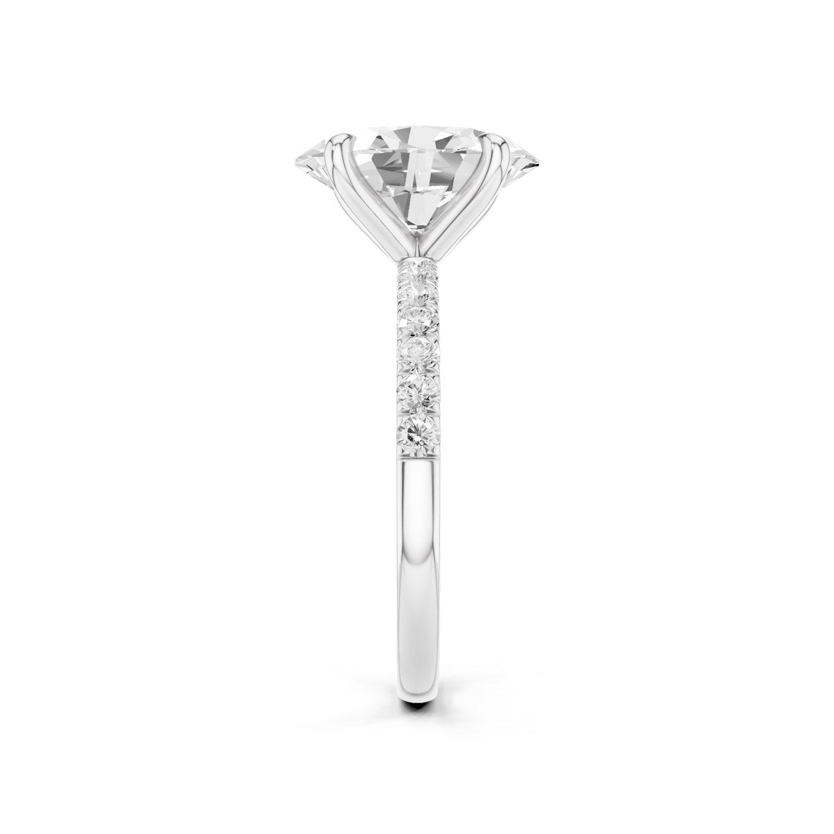 Astra – 2 Carat Oval Pavé Solitaire