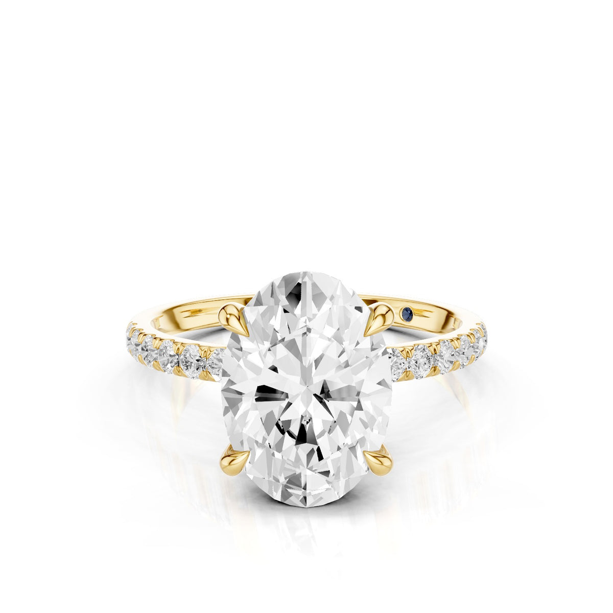 Astra – 2 Carat Oval Pavé Solitaire