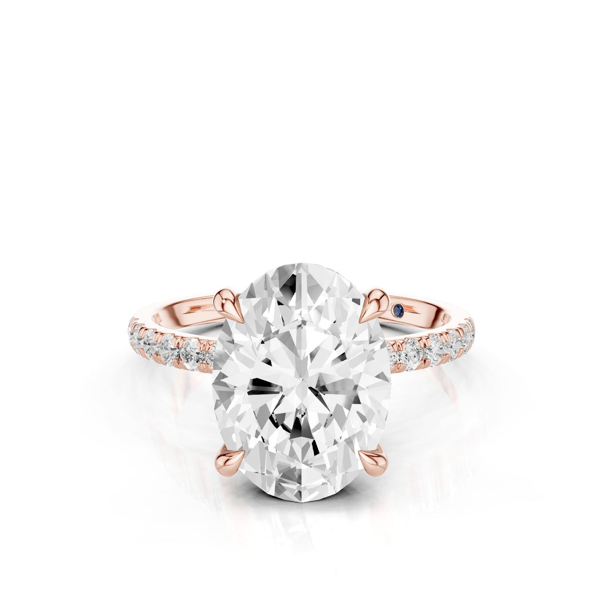 Astra – 3 Carat Oval Pavé Solitaire