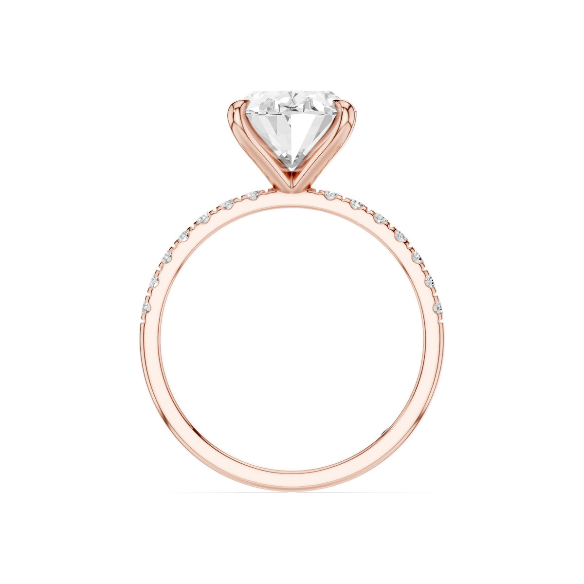Astra – 3 Carat Oval Pavé Solitaire