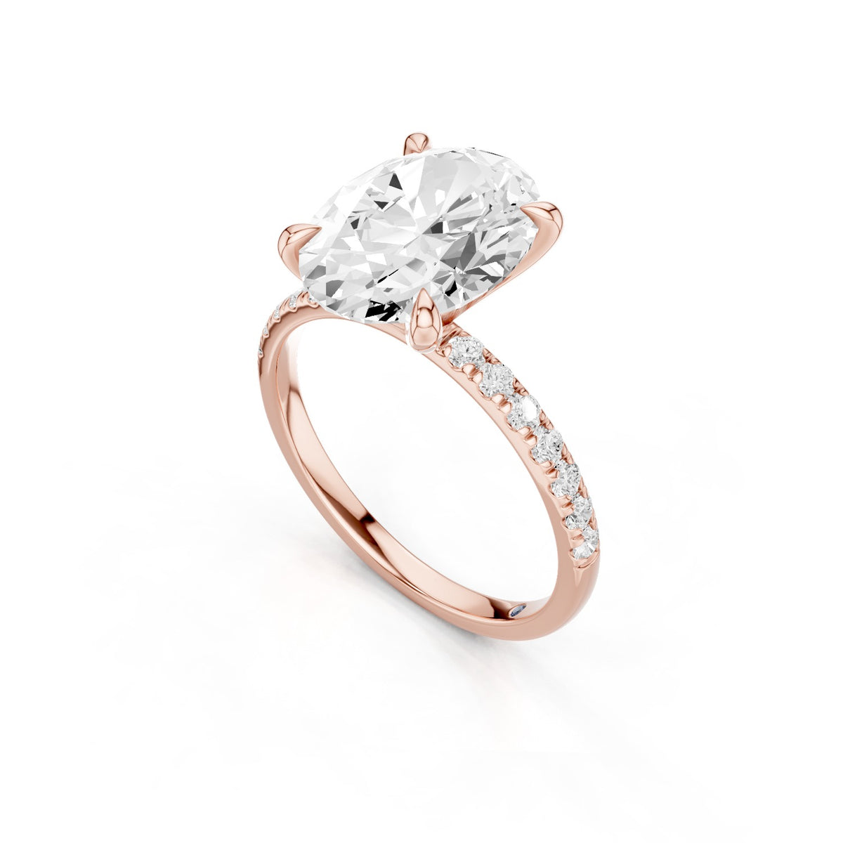 Astra – 3 Carat Oval Pavé Solitaire
