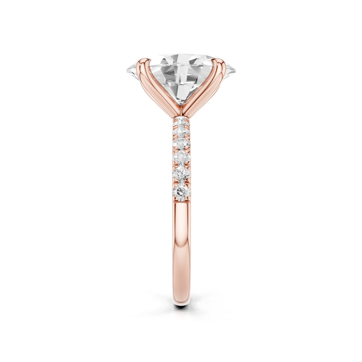 Astra – 3 Carat Oval Pavé Solitaire