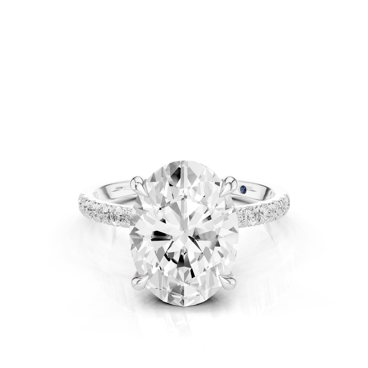 Astra – 3 Carat Oval Pavé Solitaire
