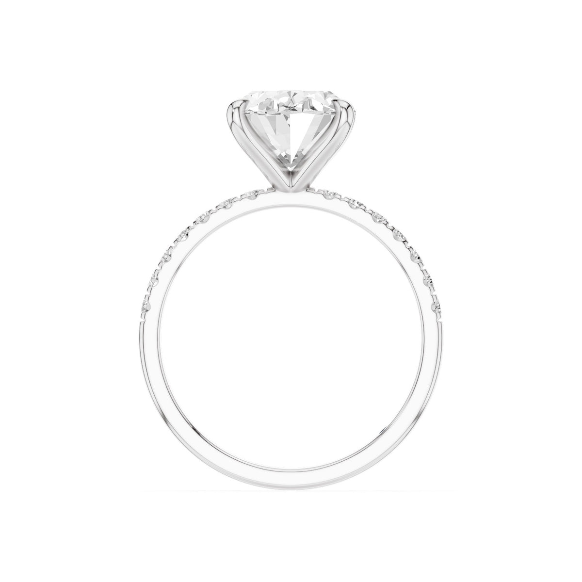 Astra – 3 Carat Oval Pavé Solitaire