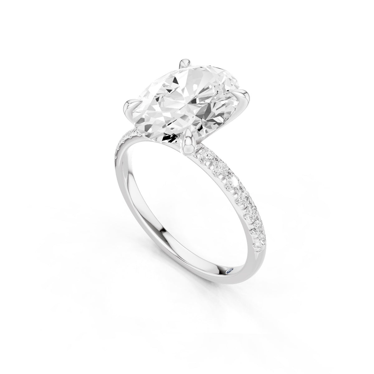 Astra – 3 Carat Oval Pavé Solitaire