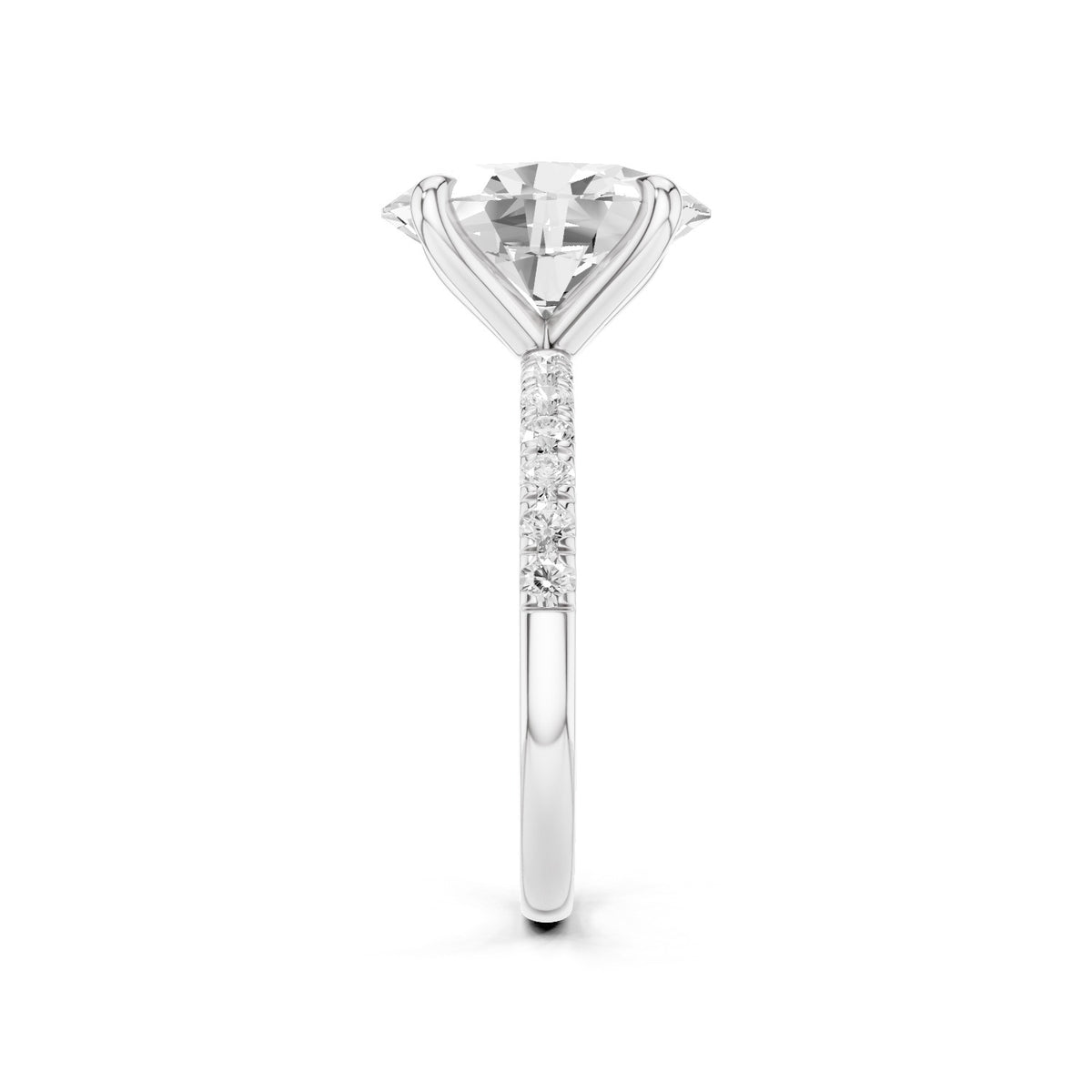 Astra – 3 Carat Oval Pavé Solitaire