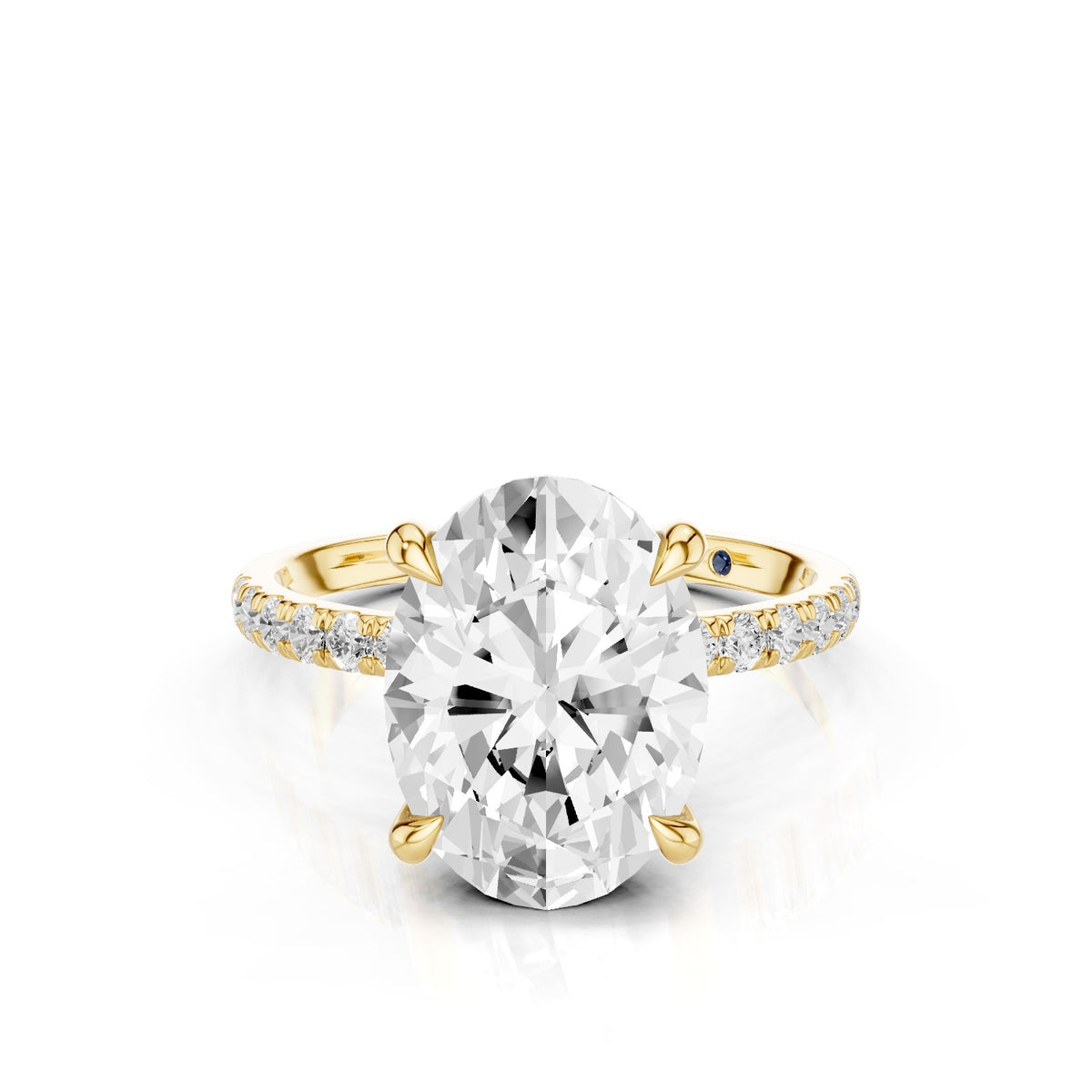 Astra – 3 Carat Oval Pavé Solitaire