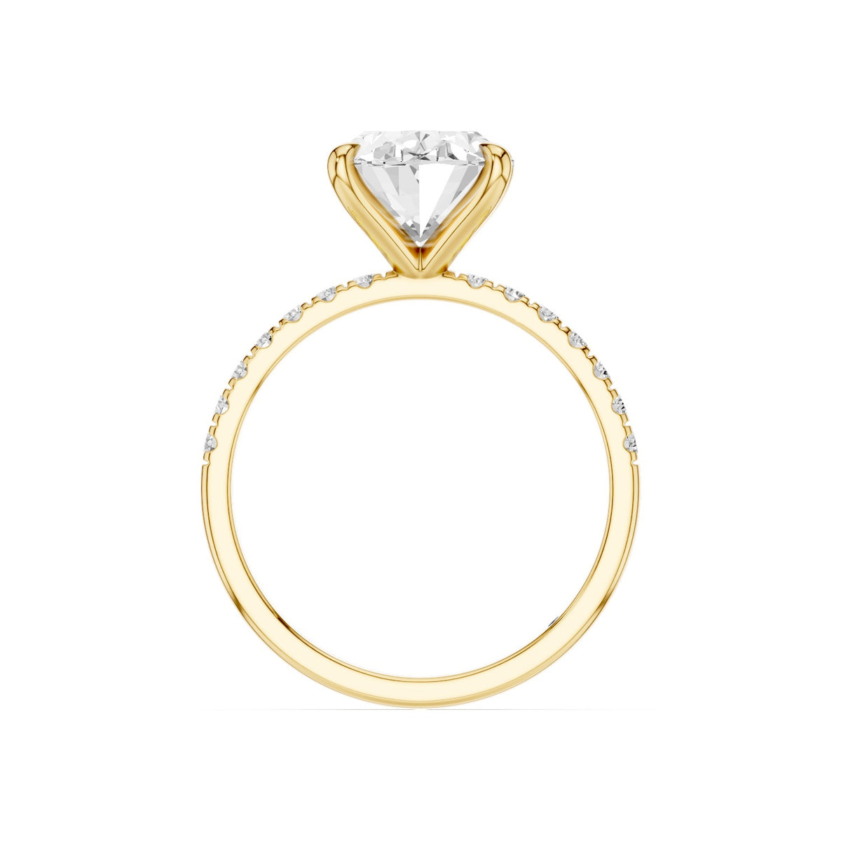 Astra – 3 Carat Oval Pavé Solitaire