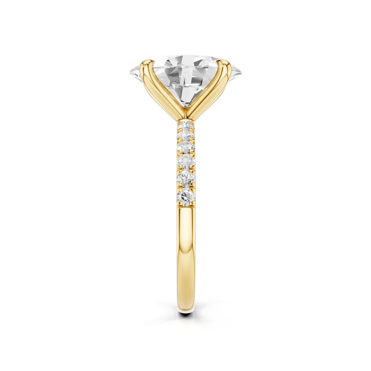 Astra – 3 Carat Oval Pavé Solitaire