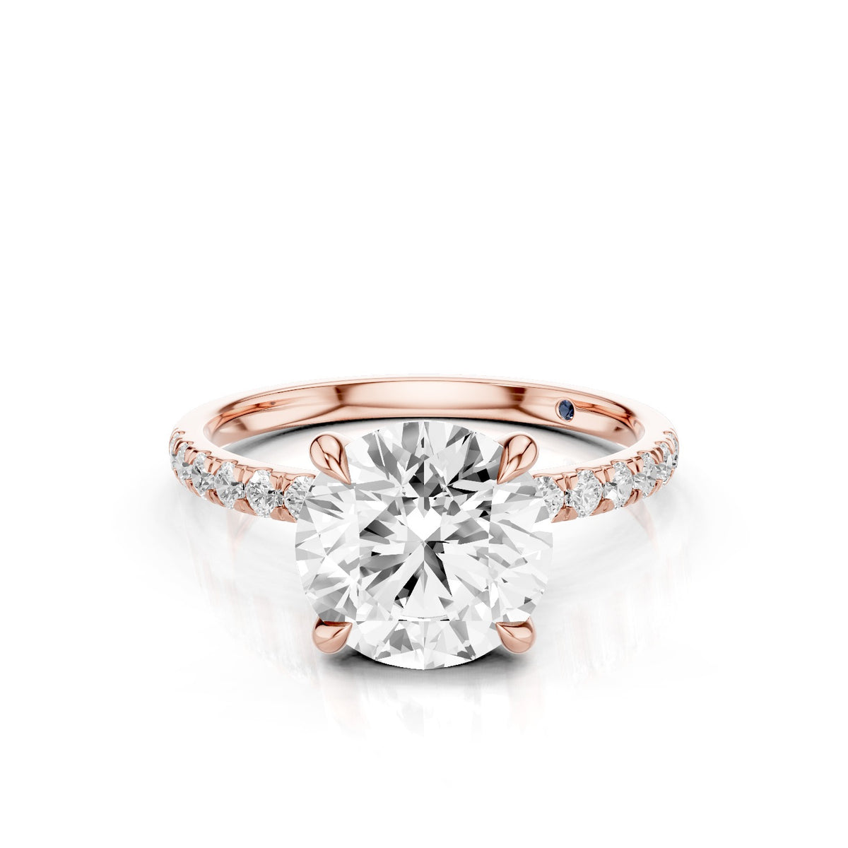 Astra – 2 Carat Round Pavé Solitaire