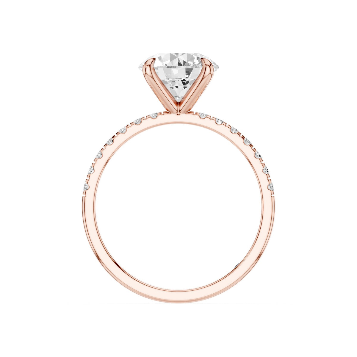 Astra – 2 Carat Round Pavé Solitaire
