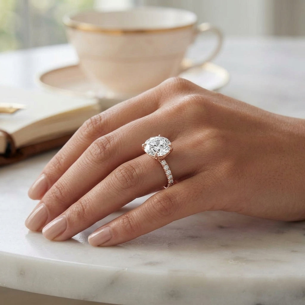 Astra – 2 Carat Round Pavé Solitaire