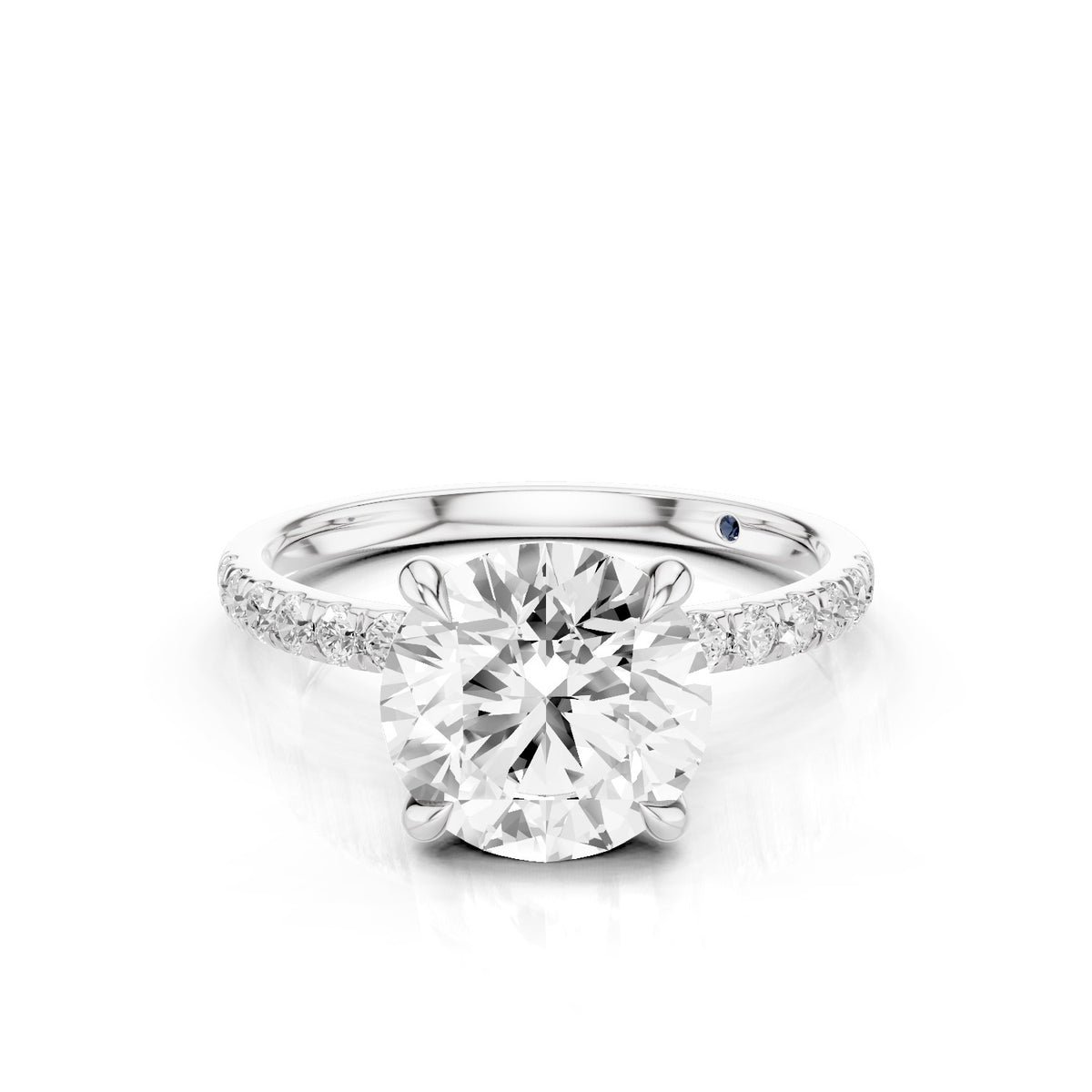 Astra – 2 Carat Round Pavé Solitaire