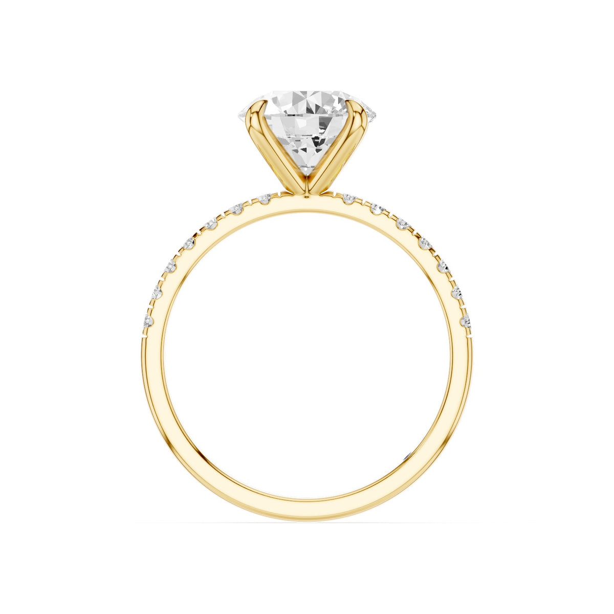 Astra – 2 Carat Round Pavé Solitaire
